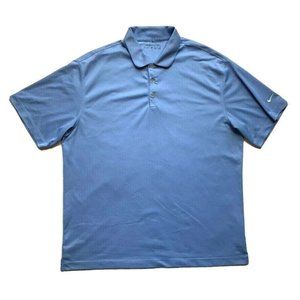 Nike Golf Polo Shirt Mens XL Dri-Fit Short Sleeve Athletic Swoosh‎ Outdoor Blue